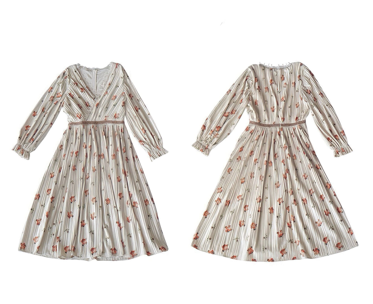 Vintage Elegant Floral Velvet Dress