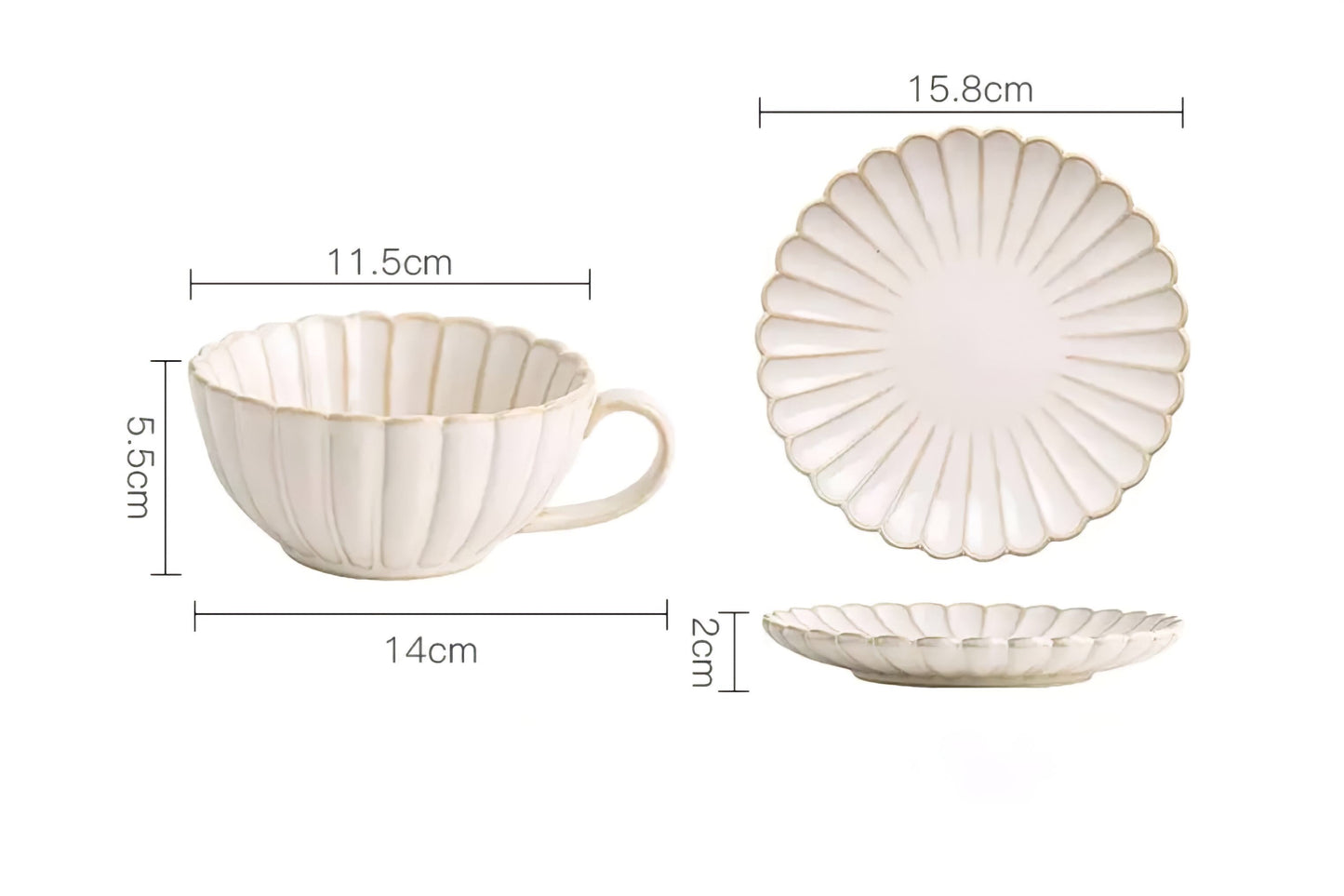 Retro Coffee Cup Saucer Set
