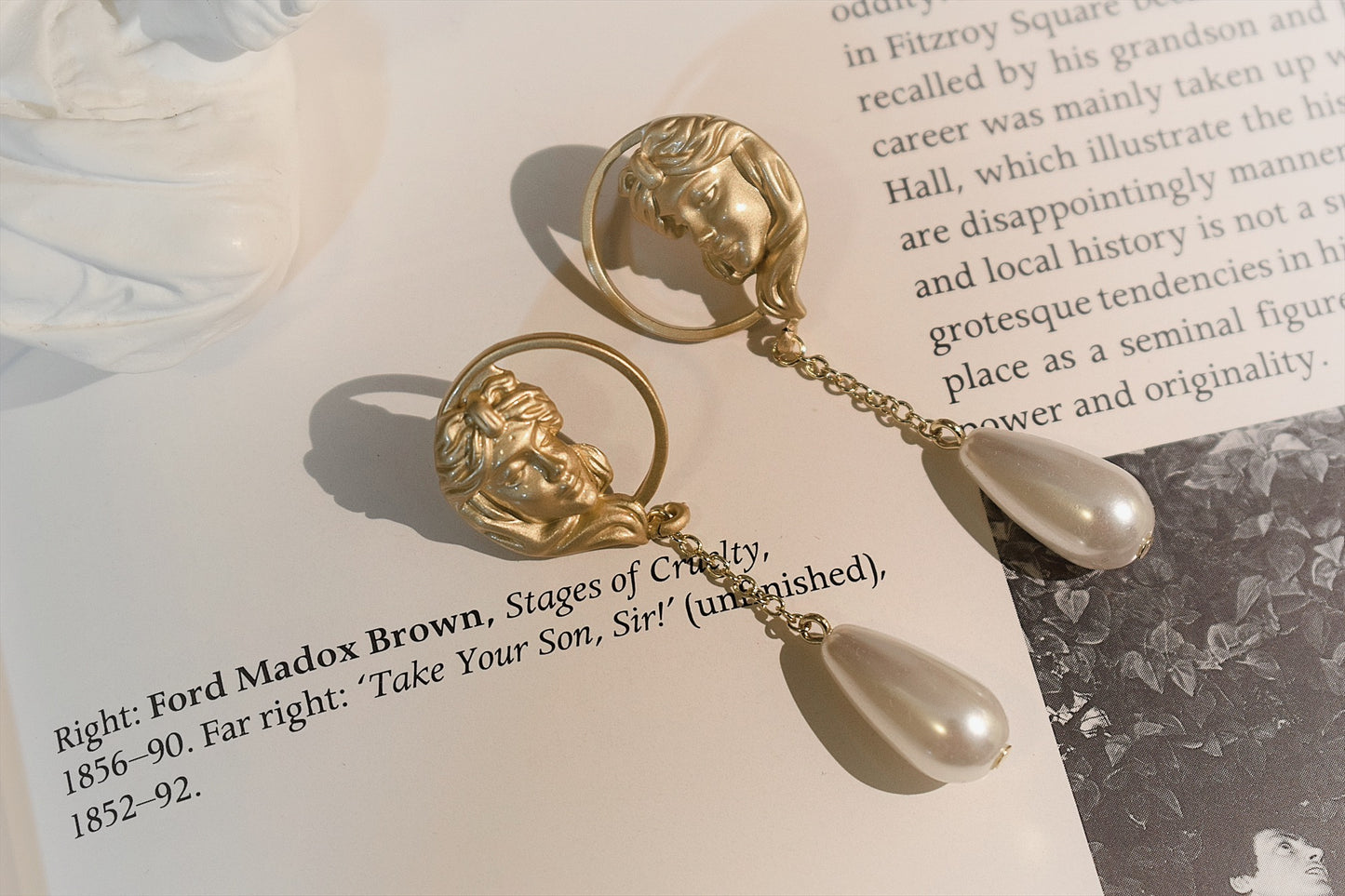 Portrait Art Baroque Pearl Earrings