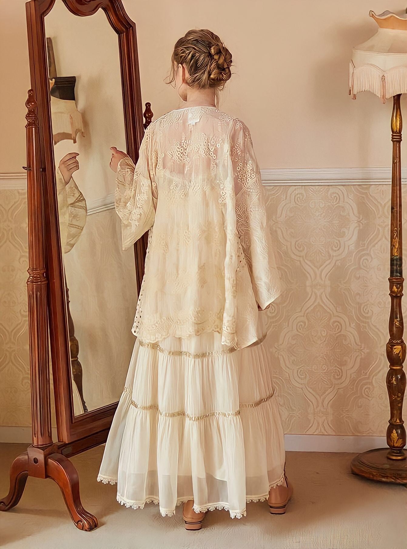 French Vintage Handmade Beading Dress & Cardigan