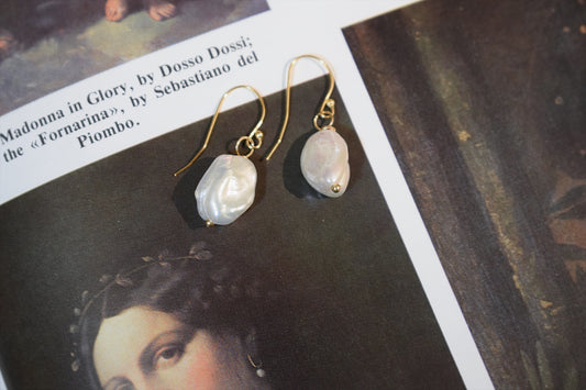 Victorian White Pearl Earrings