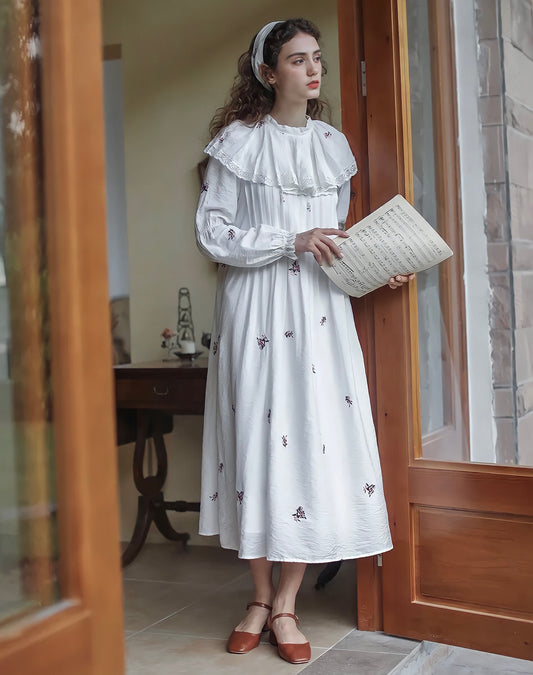Vintage Embroidery French Elegant Dress