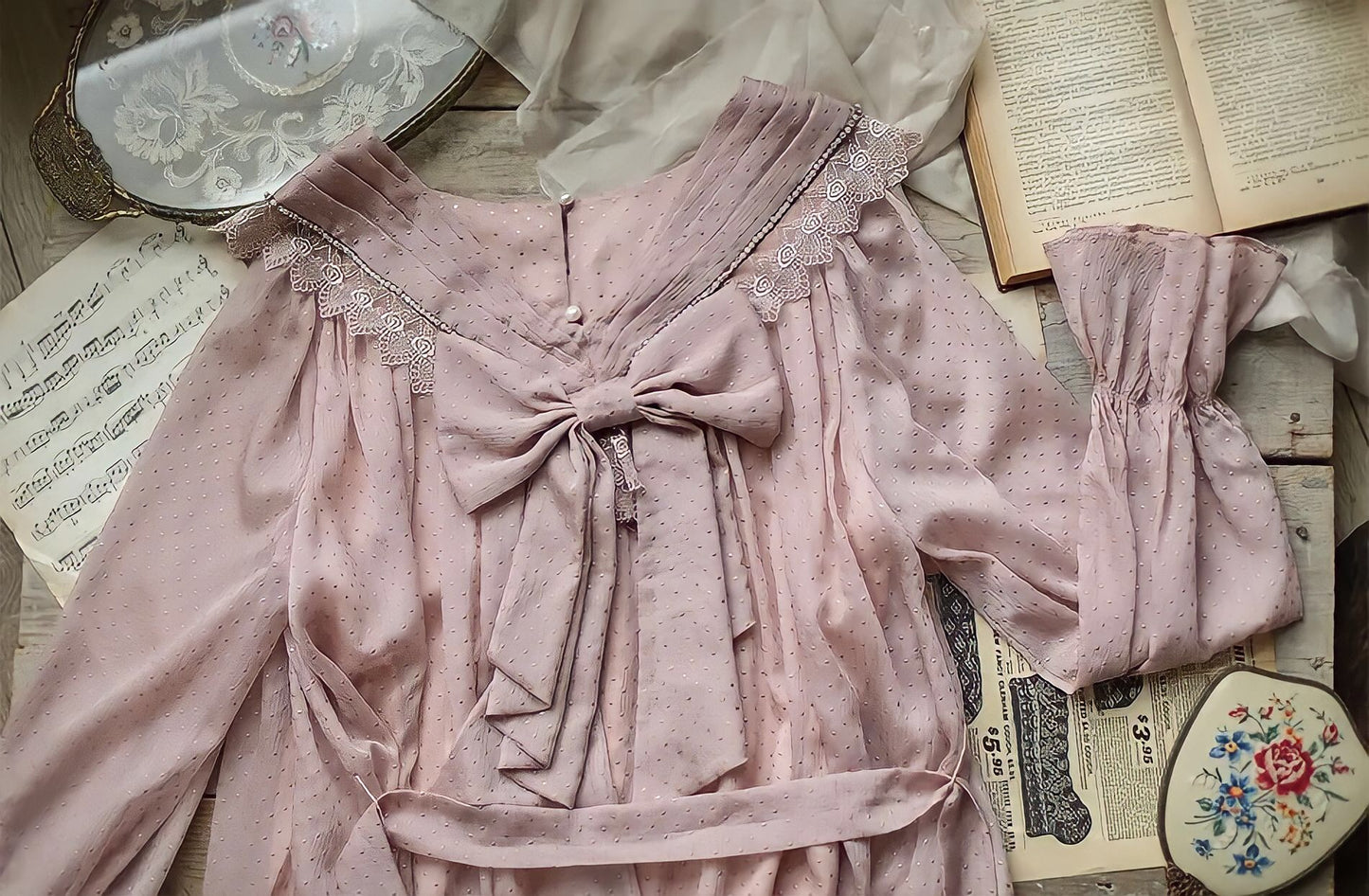 Elegant Bow Pink Dress