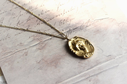 18k Gold Plated Portrait Necklace