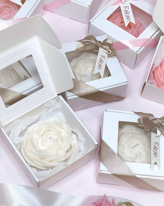 توزيعات شمعة معطرة شكل الوردة