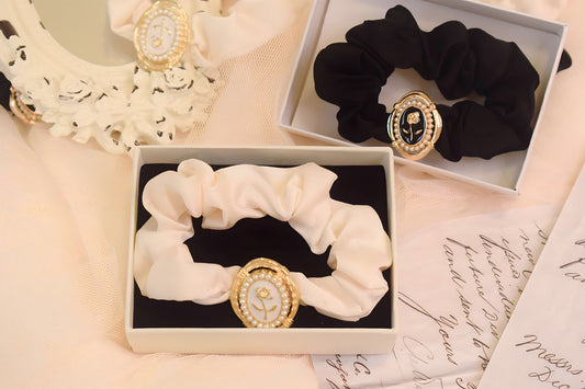 Luxury Black Fabric Pearl Hair Band