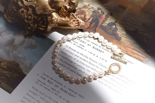 White Baroque Pearls Chain Bracelet