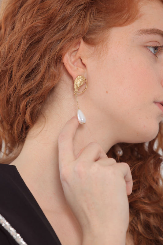 Portrait Art Baroque Pearl Earrings