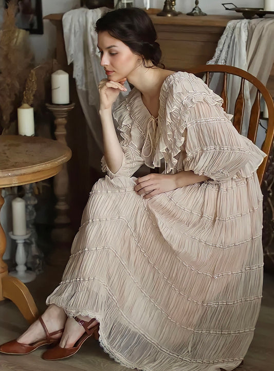 Elegant Pleated Luxury Maxi Dress